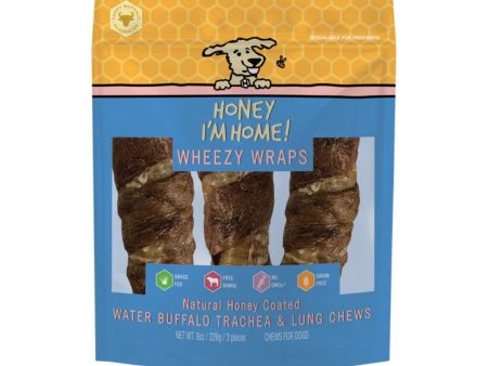 Honey I m Home Dog Buffalo Trachea Wrapped In Lung 6 Inch 4 Pack Online Sale