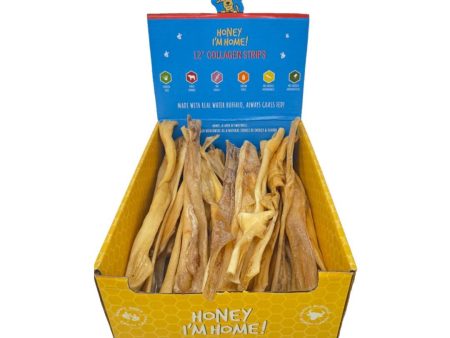 Honey I m Home Dog Buffalo Collagen Strips 12 Inch (Case of 30) For Sale