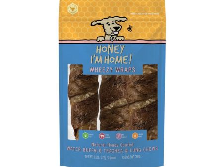 Honey I m Home Dog Buffalo Trachea Wrapped In Lung 10 Inch 3 Pack Online Sale