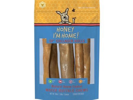 Honey I m Home Dog Buffalo Collagen Rolls 10 Inch 3 Pack Cheap