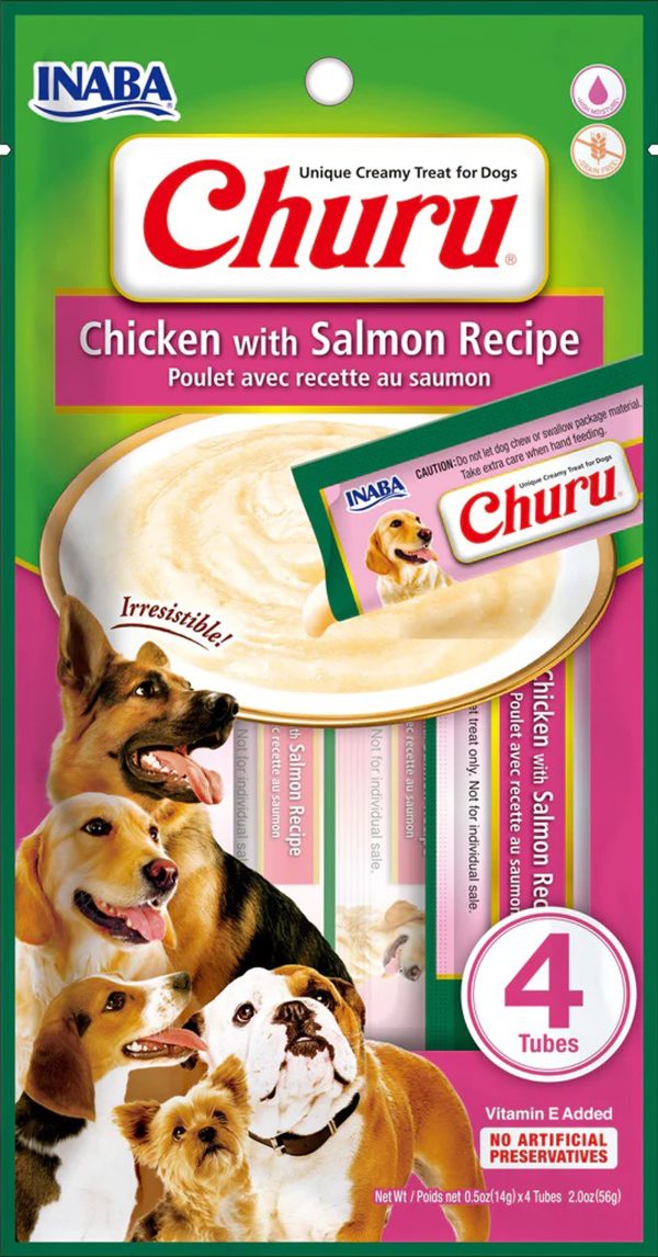 Inaba Dog Churu Tubes Chicken Salmon 2oz. (6 Count) Online Hot Sale