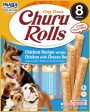 Inaba Dog Churu Rolls Chicken C Heese Wraps 6Ct 3.36Oz Hot on Sale