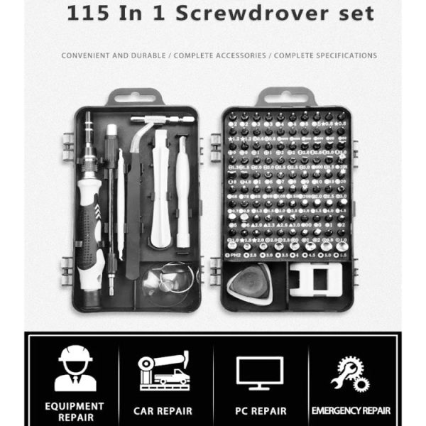 115 in 1 Precision Screw Driver Mobile Phone Computer Disassembly Maintenance Tool Set For Sale