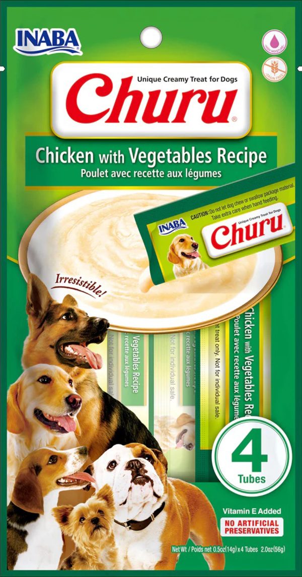 Inaba Dog Churu Tubes Chicken Vegetables 2oz. (6 Count) For Discount