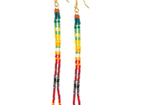 Double Rainbow Beaded Earrings Discount