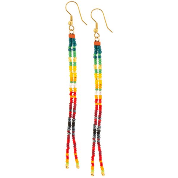 Double Rainbow Beaded Earrings Discount