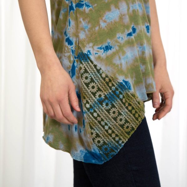 Tie-Dyed Lace-Hip Sleeveless Tunic Supply