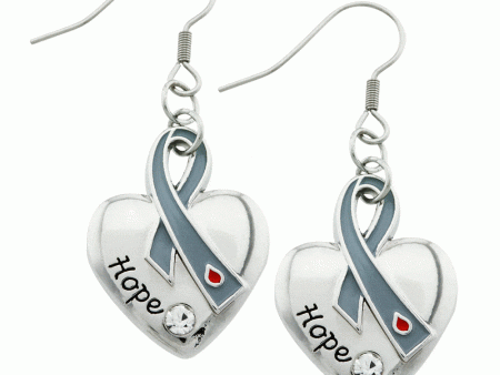 Diabetes Ribbon Heart Earrings! Fashion