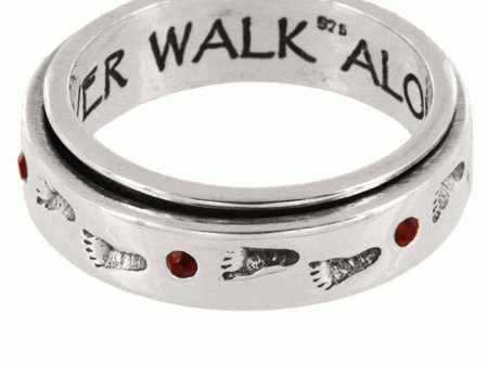 Diabetes Awareness Sterling & Crystal Spinning Ring For Discount