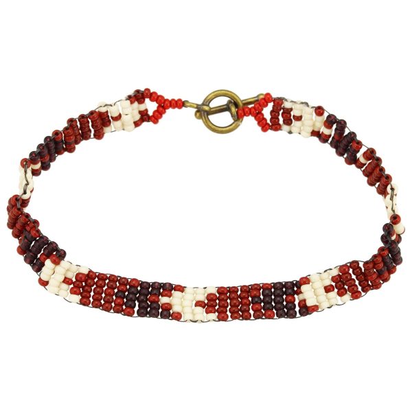 Haitian Bead Weaver Earth Tone Bracelet Hot on Sale