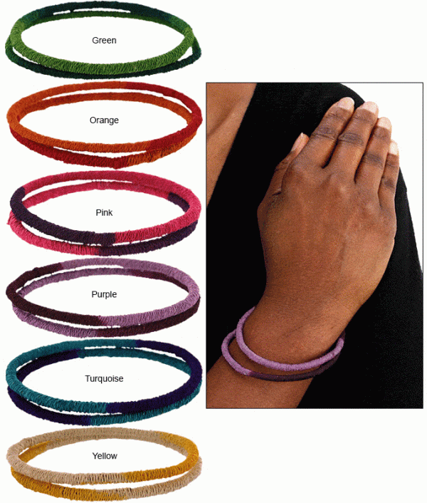 Dip Dyed Sisal Bangle Set Online Sale