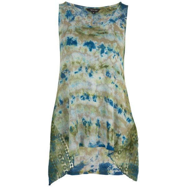 Tie-Dyed Lace-Hip Sleeveless Tunic Supply