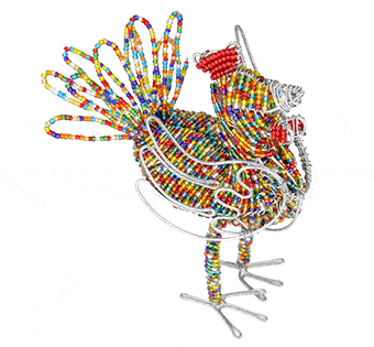 Festive Beaded Rooster Figurine Online Sale