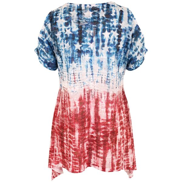 Tie-Dye Americana Cold Shoulder Tunic For Discount