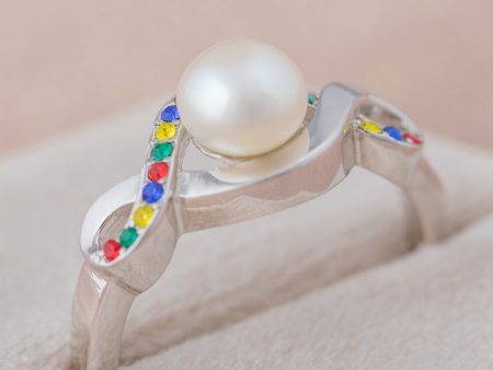 Infinite Hope™ Sterling & Pearl Autism Awareness Ring Discount