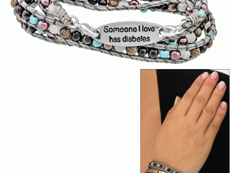 Wakami Someone I Love Has Diabetes Beaded Wrap Bracelet Hot on Sale