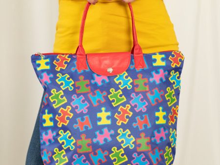 Free Spirit Puzzle Piece Packable Tote Online Sale