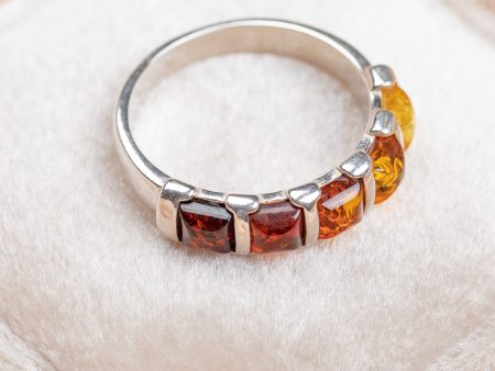 Amber Ombre & Sterling Ring Online now