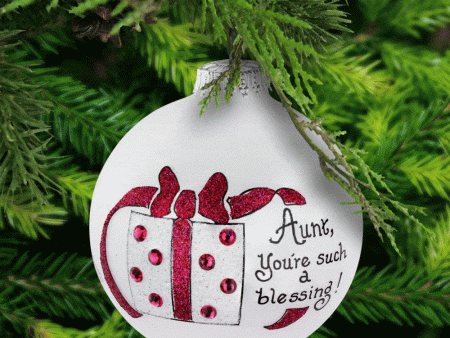 You are a Blessing Aunt Glass Ornament Online now