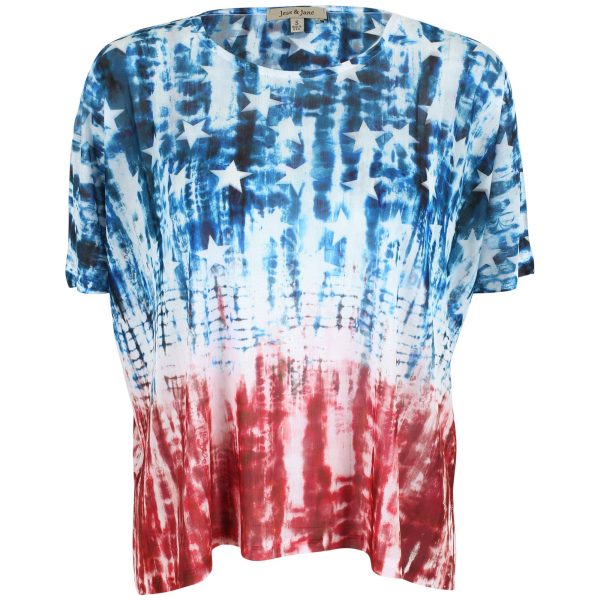 Tie-Dye Patriotic Dolman Top Online now