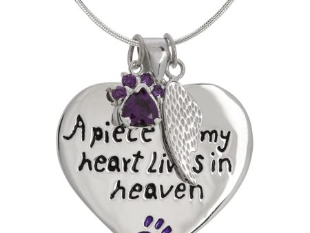 A Piece Of My Heart Paw Print Sterling Necklace For Cheap