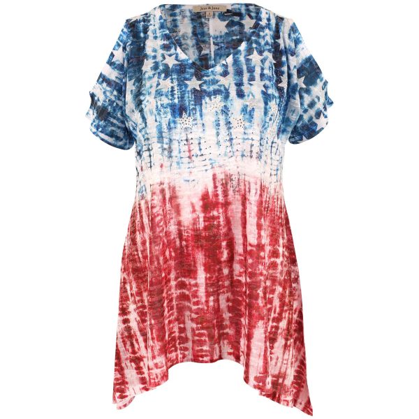 Tie-Dye Americana Cold Shoulder Tunic For Discount