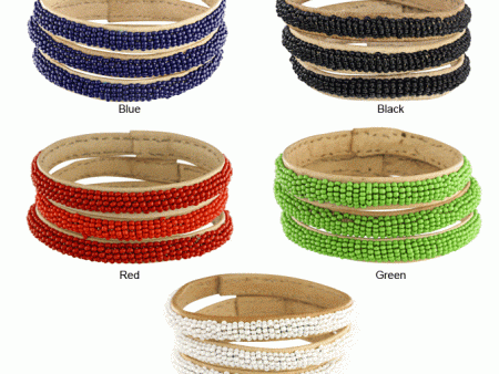 Colorful Beaded Malian Bracelets - Set of 3 Supply