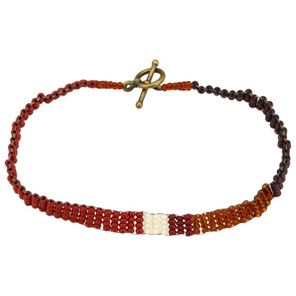 Haitian Bead Weaver Earth Tone Bracelet Hot on Sale