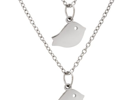 Baby Bird Friends Pewter Necklaces - Set of 2 on Sale