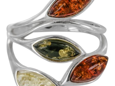 Amber Leaves & Sterling Ring Online