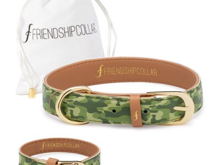 Camo Dog Friendship Collar & Bracelet Set Cheap