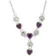 Amethyst Hearts & Paws Sterling Drop Necklace Discount