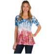 Tie-Dye Americana Cold Shoulder Top For Sale