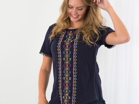 Center Lane Beaded Top Fashion