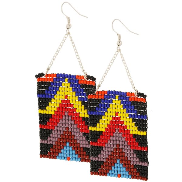 Geometric Beaded Earrings For Sale