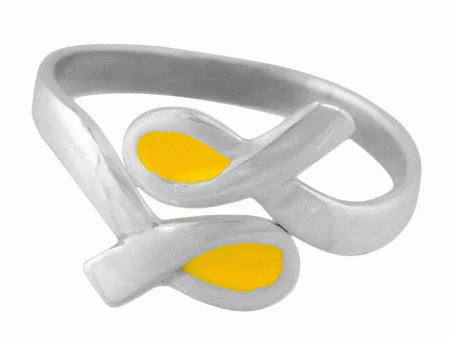 Yellow Ribbon Adjustable Sterling Ring Online Hot Sale