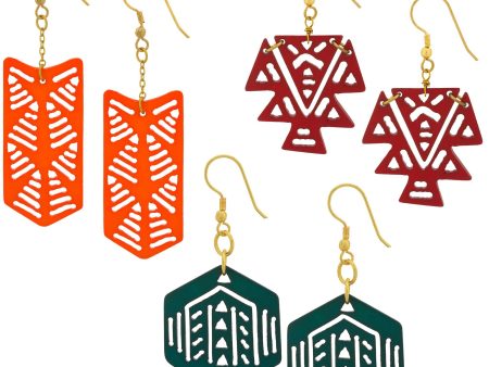 Color Cutout Earrings Hot on Sale