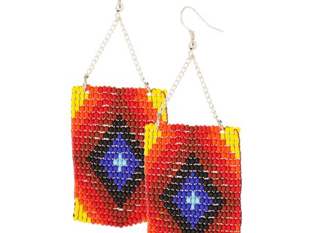 Geometric Beaded Earrings For Sale