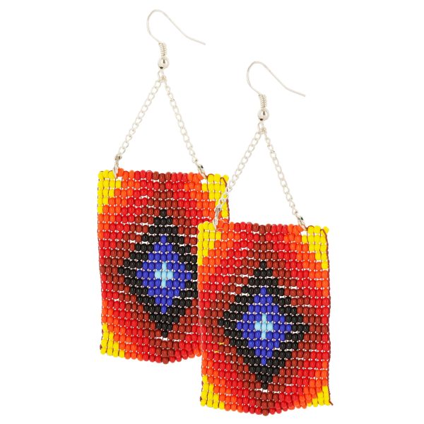 Geometric Beaded Earrings For Sale