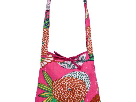 Bright Hand Stitched Kantha Hobo Bag Online now