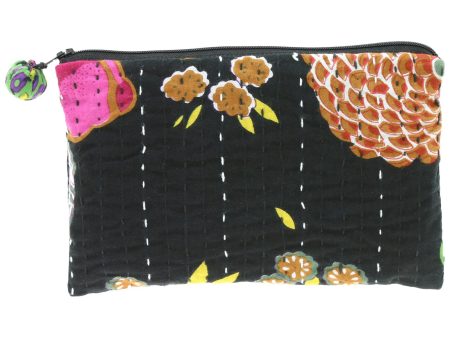 Hand-Stitched Kantha Cosmetic Bag Sale