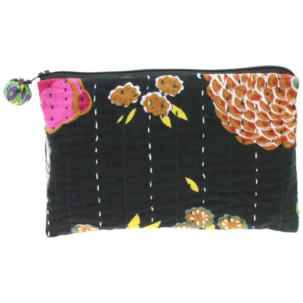 Hand-Stitched Kantha Cosmetic Bag Sale