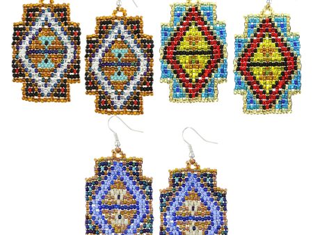 Mayan Pyramid Beaded Earrings Sale